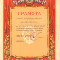 Грамота Гомельского районного комитета ДОСААФ